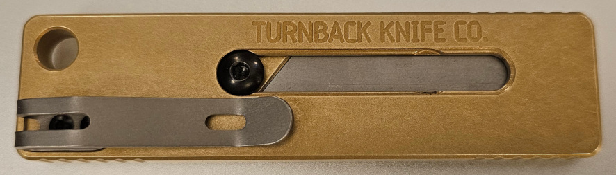 Turnback TBK-V2 Utility Knife (brass, back)