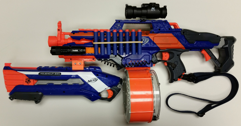 Nerf Rapidstrike with Rough&nbsp;Cut (left)