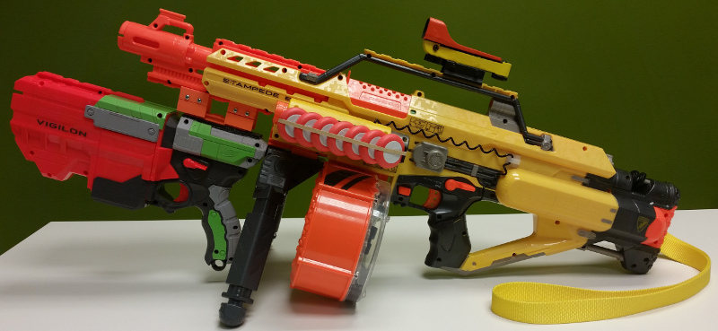 Nerf Stampede with Vigilon (left)