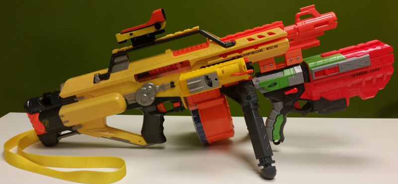 Nerf Stampede with Vigilon (right)