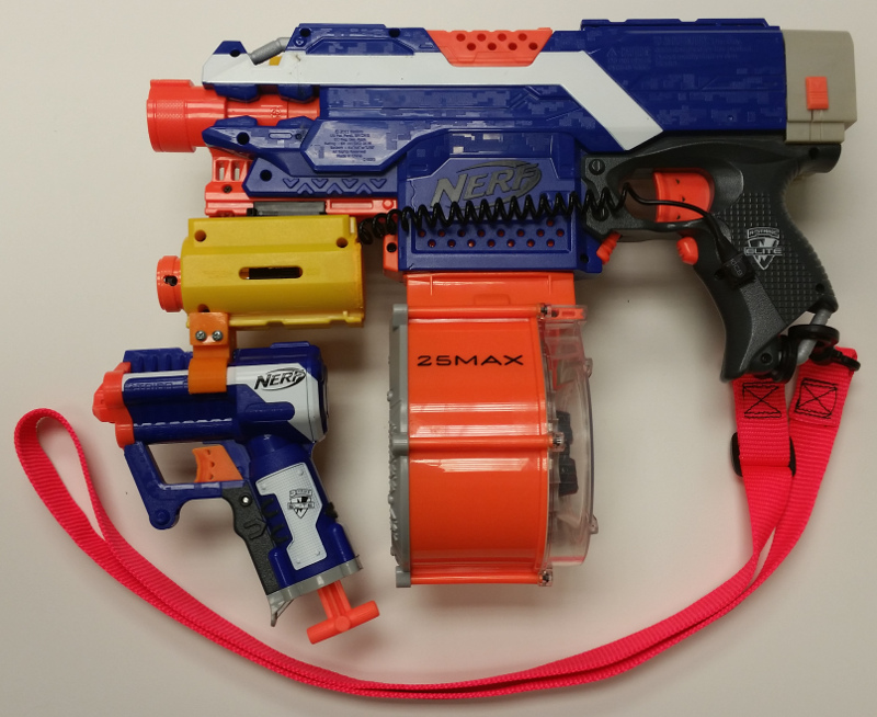 Nerf Stryfe with Triad (left)